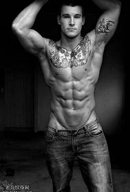 Chest Raytheon man tattoo pattern