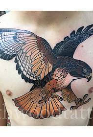 chest painted old school eagle tattoo tattoo
