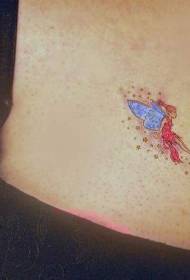 cute little fairy princess chest tattoo pattern