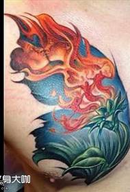 mellkas tengeri tűz víz tetoválás minta