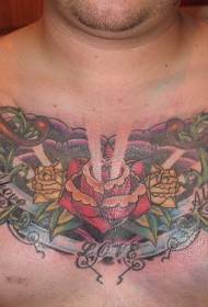 Këscht dekorativ rose Tattoo Muster