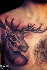 chest deer tattoo pattern