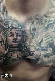Pwatrin Tiger Buda Modèl Tattoo