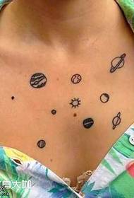 Model i tatuazhit në gjoksin e planetit