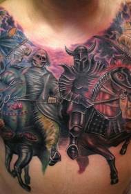 hrudník úžasné barvy smrti rytíř tetování vzor