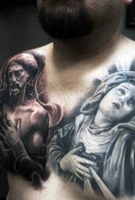 modello di tatuaggio ritratto di salvia religiosa color petto