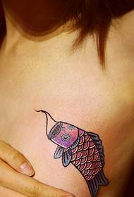 chest personality mini squid tattoo tattoo
