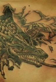 Brust unheimlich böse Drachenhaut Träne Tattoo-Muster
