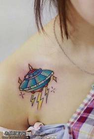 chest small spaceship tattoo pattern  53585 - Chest Hummingbird Tattoo Pattern