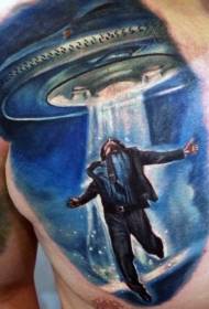 gli alieni di colore torace afferrano il modello del tatuaggio umano