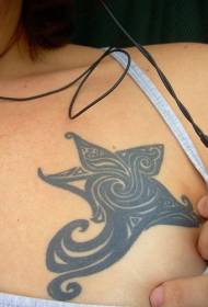 Star Totem Chest Tattoo Pattern
