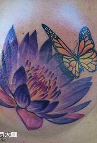 가슴 연꽃 나비 문신 패턴 53669 가슴 심장 문신 패턴