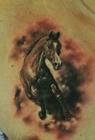 trčanje konja tetovaža uzorak 53234 - vrisak lava prsne tetovaža uzorak
