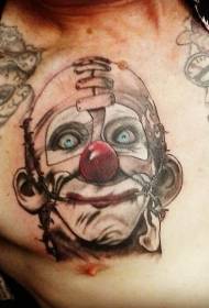 Chest creepy Clown tattoo dongosolo