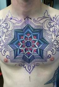 bröstfärgad mandala dekorativa tatueringsmönster