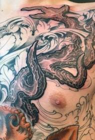 modello di tatuaggio giapponese classico al torace