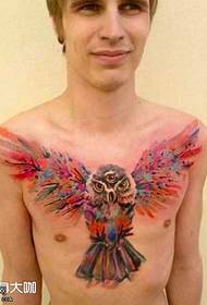 bröst alla ögon Uggla tatuering mönster