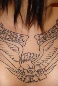 modello di tatuaggio inglese aquila sul petto