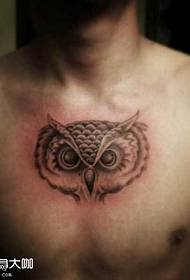 chest owl tattoo pattern