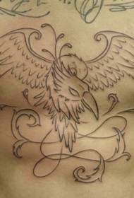 ຮູບແບບ tattoo ຫນ້າເອິກ eagle ເຄືອ