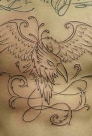 modello del tatuaggio della vite dell'aquila di torace