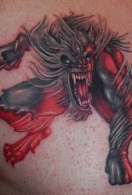 Patrún nua Tattoo Evil Werewolf Chest