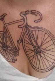 胸部自行車紋身圖案