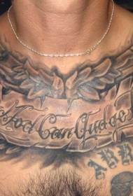 vīriešu krūtīs angļu valodas alfabēta personalizēts tetovējums
