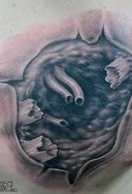 Scavando il modello del tatuaggio del cuore