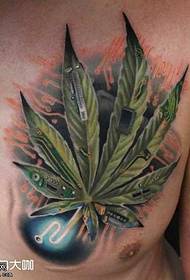 Cheʻologa Cannabis Leaf Tattoo Model