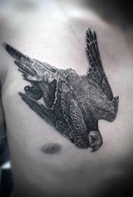 bröst flygande örn realistiska tatuering mönster