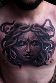 Tatuaje de Medusa de personalidade masculina europea