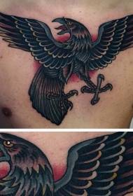 old school borst geschilderd adelaar tattoo patroon