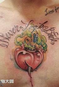 borst doorn hart tattoo patroon