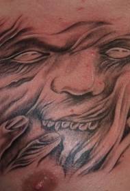 disegno del tatuaggio del petto fantasma faccia