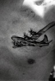 chest military bomber tattoo pattern