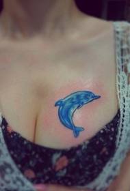 pola tato dada lucu lumba-lumba yang lucu