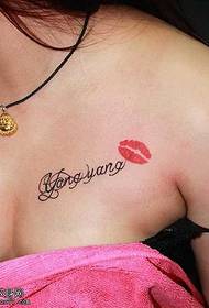 Pattern di tatuatu inglese kiss