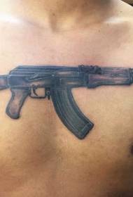 patrón de tatuaje de rifle AK estilo de realismo no peito