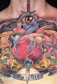 Chest Puncture Qaabka Shan-Tattoo Tattoo