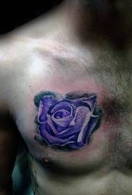dibdib maganda violet rose pattern ng tattoo