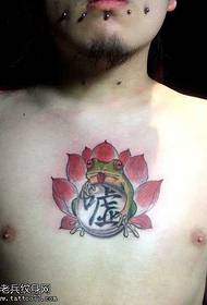 bryst 蛤蟆 lotus tatoveringsmønster
