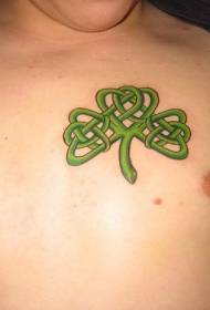 Vihreä köyden apila tatuointikuvio