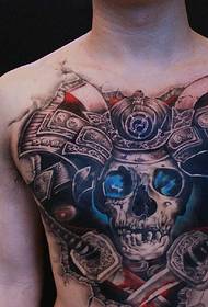 груди вільний і дуже злий татуювання черепа 54464 - жінка на грудях красивого кольору всевидимий малюнок татуювання очей