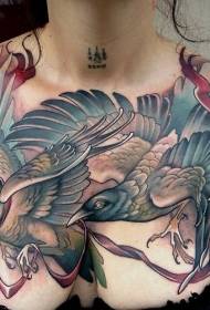 kòf lestomak klere ak modèl tatoo riban