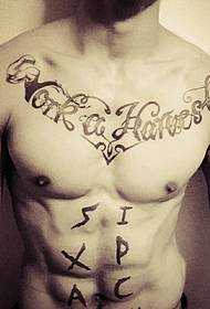 eight muscle men handsome chest tattoo picture