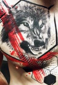boja prsa realistični uzorak vučje glave vuk tetovaža uzorak