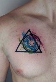 geometria do peito estilo cor tatuagem padrão