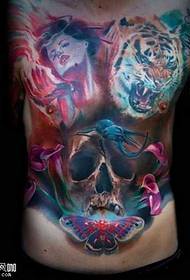tigre sul petto modello del tatuaggio