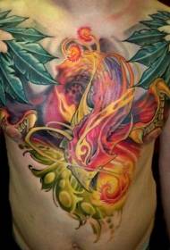 phoenix di pettu è fiamma aspetta bè mudellu di tatuaggi